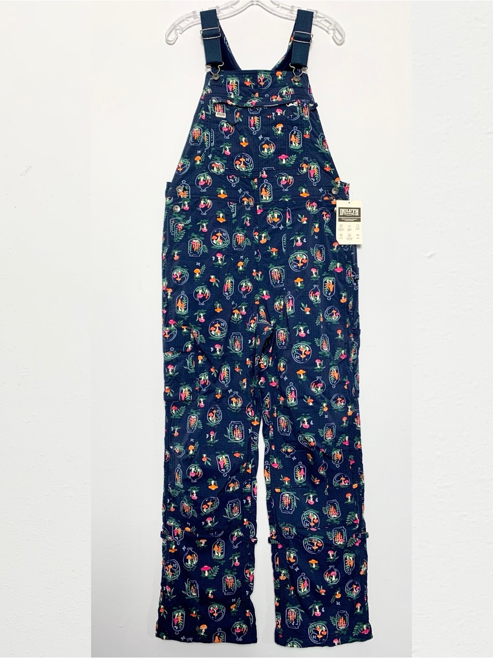 NWT Duluth Small x31L Heirloom Gardening Lined Bib Overalls Mushroom Terrarium